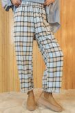 Rhona Plaid Brushed Cotton Kick Pant Blue
